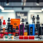 Image illustrating a variety of vaping products supplied by a vape wholesale supplier, showcasing colorful vape devices and e-liquids.